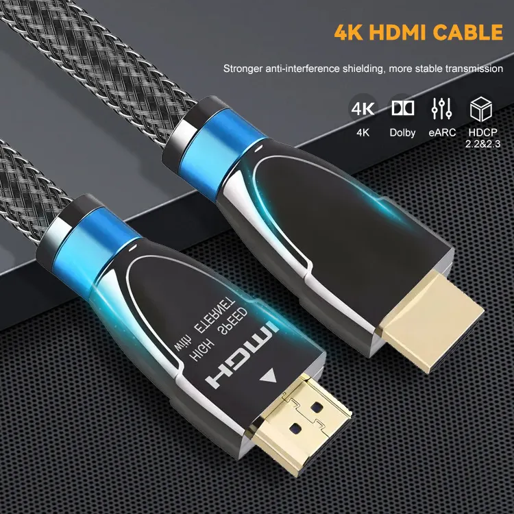 Cable Micro Hdmi a Hdmi versión 2,0 de alta velocidad 1m 2m 3M 5M 7,5 m 10m 15M 20m Cable Hdmi 4K chapado en oro 4K 60Hz