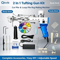 Kit de pistola de tufting 2 en 1 para corte y bucle, 100-240V, velocidad ajustable, máquina de tejer alfombras, pistola de tufting para hacer alfombras hechas a mano DIY