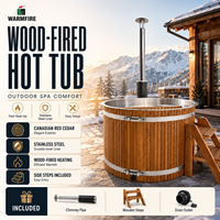 Sauna portable à bois Warmfire pour 2 personnes, 60 gallons+, en acier inoxydable, design moderne, sans électricité, installation facile