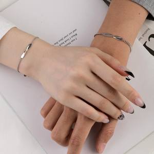 SPJ情侣手镯定制匹配个性化他和她的手镯女男人定制承诺关系他 - Product Image 4