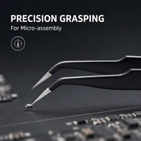 Pince à épiler antistatique ESD à pointe incurvée en acier inoxydable Z-15, pince de précision pour la réparation électronique, le micro-assemblage et les travaux SMD