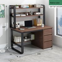 Bureau d'ordinateur en bois, meubles de chambre à coucher, table d'étude et chaise avec étagères de rangement