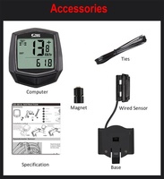 Ordinateur de vélo filaire Sunding Compteur de vitesse pour vélo Compteur kilométrique pour vélo Compteur de vitesse pour exercice extérieur Étanche à la pluie