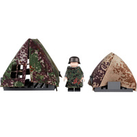 Set Mainan Blok Tentara Militer MOC dengan Tenda Besar Motif Kamuflase, Figur Mini, Senjata, dan Batu Bata untuk Anak-Anak, Kit Mainan Edukatif yang Menyenangkan