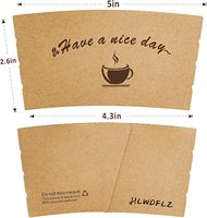 Décoration de logo personnalisé manchons de gobelets jetables isolés en papier kraft pour café boisson chaude à paroi unique pour l'épicerie
