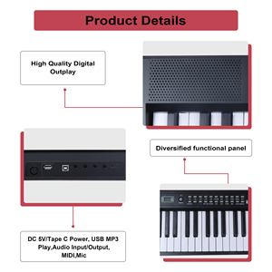 Clavier électronique MIDI portable pliable BD MUSIC BD-887, <span class=keywords><strong>piano</strong></span> numérique 88 touches, orgue électrique, instruments de musique <span class=keywords><strong>pour</strong></span> débutants - Product Image 2