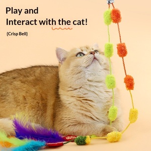 Baguette de <span class=keywords><strong>chat</strong></span> style chinois avec motif porte-bonheur, plume en polyester, design télescopique, jouet interactif pour tous les âges - Product Image 3