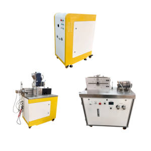 Extrusora con reómetro de torsión/Extrusora de doble tornillo cónico con tornillos contrarrotantes, alta relación L/D de 25:1, material de tornillo 40CrMoTi, 15kW - Product Image 1