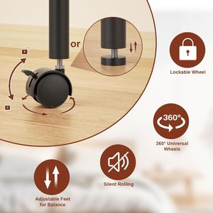 ตู้เสื้อผ้าแบบพกพาสำหรับแขวนเสื้อผ้า, ชั้นวางตู้เสื้อผ้า, ชั้นวางเสื้อผ้าที่แข็งแรง, ชั้นวางเสื้อผ้าโลหะ 5 ชั้น พร้อมชั้นวาง - Product Image 3