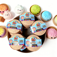 Jouet Squishy Souple et Grand en Forme de Boulette Vapeur, Jouet Anti-Stress Alimentaire Simulé avec Grande Ouverture de Vapeur, Jouet de Décompression