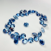 Pierre précieuse en moissanite synthétique ronde bleue SICGEM VVS avec certificat GRA, dureté 9,25 Mohs et jeu de couleurs