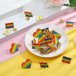 Benutzer definierte Regenbogen flagge Legierung Abzeichen Kultur bedarf mit Metall Homosexuell Anstecknadeln in verschiedenen Sternformen - Product Image 1
