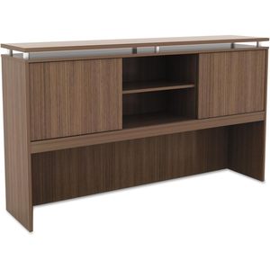 Alera ALE Sedina Series Modern Walnut Hutch con Puertas Corredizas 66w X 15d X 42 1/2h Hecho de Madera - Product Image 1