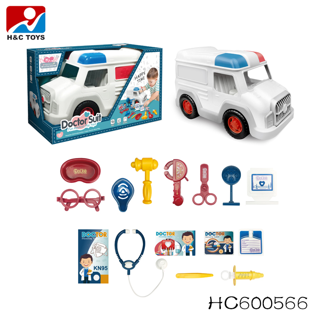 Ambulancia BIOPLAY De Plástico Orgánico Sostenible - Juguete Ecológico Para Niños De 1 A 3 Años | Blanco, Para Interior Y Exterior