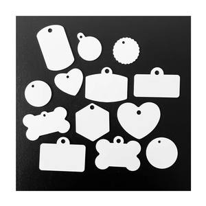 热销双面升华铝宠物标签空白可打印DIY骨形狗标签金属猫ID标签带金属环 - Product Image 3
