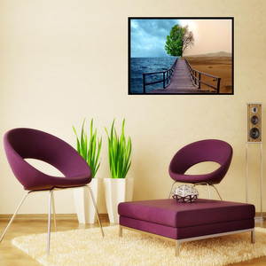 Peinture Diamant Personnalisée Paysage Moderne Décoration Maison Vente en Gros <span class=keywords><strong>Mer</strong></span> Désert DIY <span class=keywords><strong>Toile</strong></span> Polyester 5D Imprimée Numérique - Product Image 2