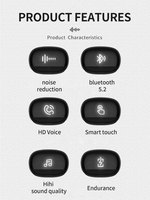 Meilleur vendeur sans fil BT5.2 TWS écouteurs LED affichage batterie externe casque Microphone écouteur dent bleue