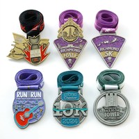 Médailles personnalisées HyperCrafts en métal zinc pour la course, les sports, la danse et la course à pied, avec logo en émail souple 2D/3D, argent, cuivre, or