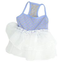 Robe pour chien à pois tendance avec dentelle, jupe respirante en maille pour chiot, vêtements à volants pour petits chiens