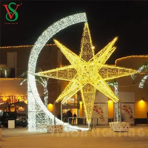 户外巨型圣诞装饰3D明星Led图案灯