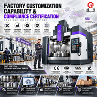 Tour vertical CNC avec garde-corps intégré, table rotative, rampe verticale, rail linéaire et convoyeur de copeaux