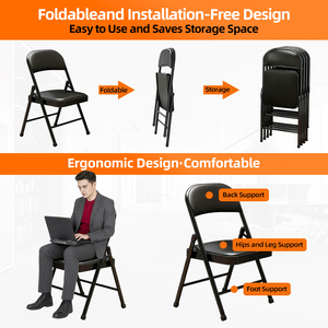 Sedia da Conferenza Impilabile dal Design Moderno, Telaio in Metallo e Seduta in Pelle PU per Hotel, Sale Banchetti e Sale Riunioni d'Ufficio - Product Image 2