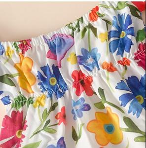 Nouveaux produits sur le marché chinois bébé filles mode dessin animé rosée épaule imprimé T-shirt Denim pantalon court vêtements costume - Product Image 3