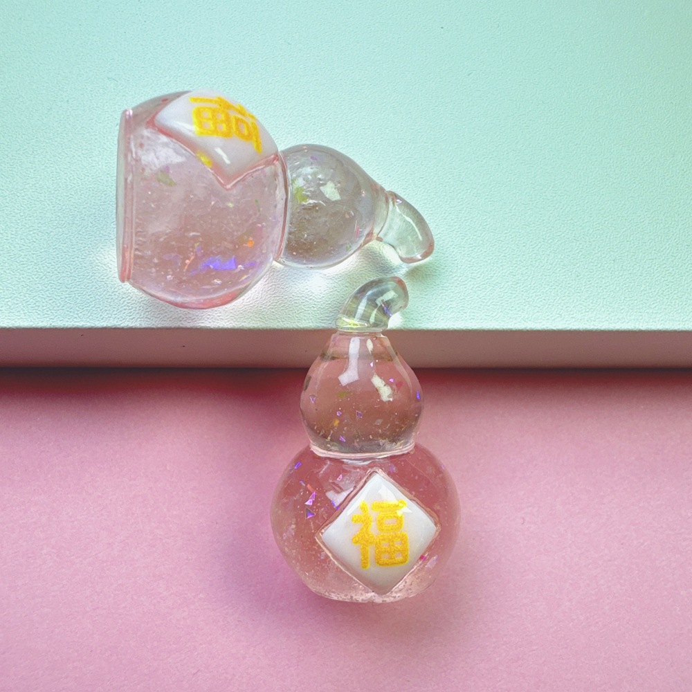 Pink--three-dimensional glitter gourd
