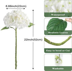 Meilleures ventes 2026 : Fleurs d'hortensia à toucher réel, tige unique, aspect humide, pour mariages et décorations intérieures - Product Image 3