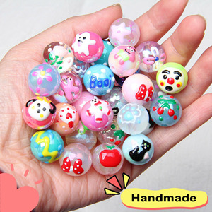 100 Pezzi Perline Acriliche Dipinte a Mano da 16MM, Stili Misti Casuali Carini e Kawaii per Creazione di Gioielli e <span class=keywords><strong>Penne</strong></span> con Perline - Product Image 3