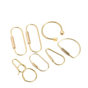 Pure Copper Simple Thread Buckle Can Be Unscrewed D-Shaped Key Chain Brass Fashion Car Key Pendant Wholesale