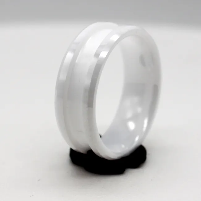 Anel em branco para mulheres, joias femininas de 1 canal, anel em branco de cerâmica para fabricação de joias em inposição, 2020