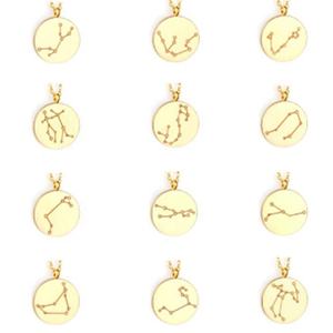 Collar de Cadena con Moneda del Zodíaco de Acero Inoxidable Impermeable y Antideslustre con Nombre Personalizado y Doce Constelaciones de 18K - Product Image 3