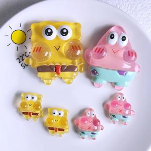 زيلي أصفر كرتوني لامع نجوم وردي فاتح راتنج ساحر وصديق للملحقات DIY الصديقة-مواد الترقيع اليدوي - Product Image 1