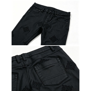 Ropa Urbana Chic de Mezclilla con Diseño de Rombo en Relieve, Pantalones de Mezclilla Ajustados de Cintura Baja y Corte Acampanado para Hip Hop, Punk y Streetwear - Product Image 5