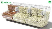 Conteneurs en plastique pour noix / bacs de présentation de céréales / boîte à bonbons / distributeur