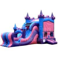Toboggan de maison de rebond adulte de module de château gonflable combo, maisons de cavalier bon marché commerciales à vendre