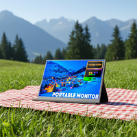 Moniteur portable SIBOLAN 12,2 pouces 2K HD IPS 60Hz 20ms avec support VESA, double haut-parleurs intégrés, écran professionnel noir USB