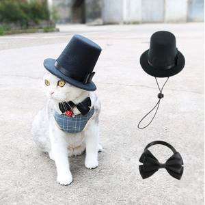 Pet Chapéu Topo Gato Cachorro Gravata Aniversário Festa Acessórios Do Casamento Pet Halloween Party Supplies - Product Image 1