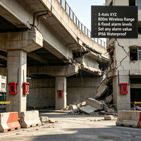 Moniteur de tremblements de terre après-secousse pour viaducs et bâtiments, inclinomètre XYZ, accéléromètre, IP66, structure de fixation magnétique, alerte