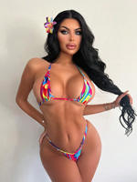 Bikini Estampado de Moda 2026 para Mujer, Traje de Baño con Lazos Laterales Ajustables, Relleno Extraíble, Ropa de Playa, Admite Logotipo Personalizado