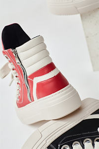 Sıcak satış moda Colorblock PU tıknaz Sneakers kalın alt kadınlar kadınlar için yüksek üst spor ayakkabılar günlük çizmeler - Product Image 6