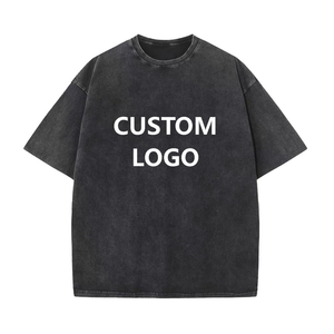 Coton lourd 230g hommes rétro à <span class=keywords><strong>manches</strong></span> courtes T-Shirt haute qualité col rond impression numérique conception vierge soufflé longue culture pour hommes - Product Image 4