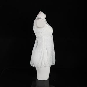 Lemon Story Women's <b>White</b> <b>Lace</b> Slip Dress Breathable Polyester Nightgown Sexy Style Adult Size - Product Image 3