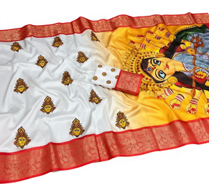 Vêtements Inde Pakistan 2022, sari/sari/shari brodé à la main avec des motifs floraux, manches bouffantes, col en V, haute qualité, prix de gros, pour les fêtes - Product Image 1