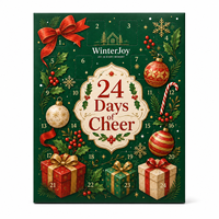 Caja de Calendario de Adviento de Chocolate Vacía con Impresión Personalizada, Empaque de Regalo para el Cuenta Regresivo de Navidad de 24 Días
