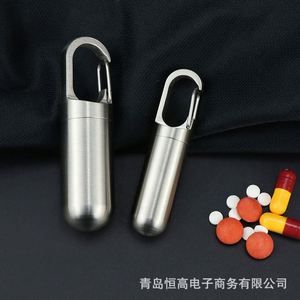 Mini acier inoxydable scellé Capsule boîte étanche Camping Firstaid pendentif voyage extérieur Portable étui à pilules - Product Image 5