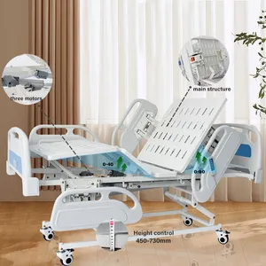 Lits d'hôpital entièrement électriques médicaux à 3 fonctions pour patients à usage domestique