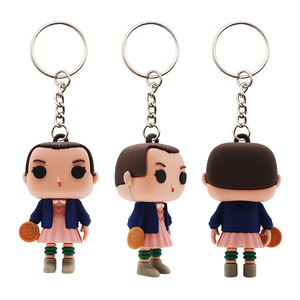 Llavero colgante para coche y bolso, merchandising de la serie de TV estadounidense, diseño de dibujos animados bonitos de <span class=keywords><strong>Stranger</strong></span> <span class=keywords><strong>Things</strong></span>, llavero de goma suave 3D emocionante - Product Image 4