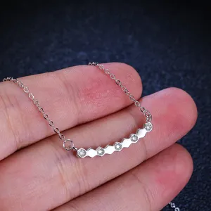 Pabrik Langsung Berlapis Emas S925 Sterling SilverDEF VVS Moissanite Wanita Kalung 1 Karat Moissanite Berlian Pernikahan